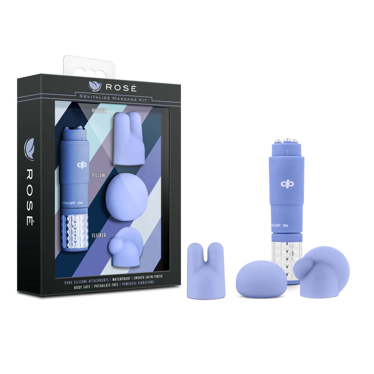 Blush Rose Revitalize Massage Kit-3 Ultrasilk Smooth Puria Silicone Attachments