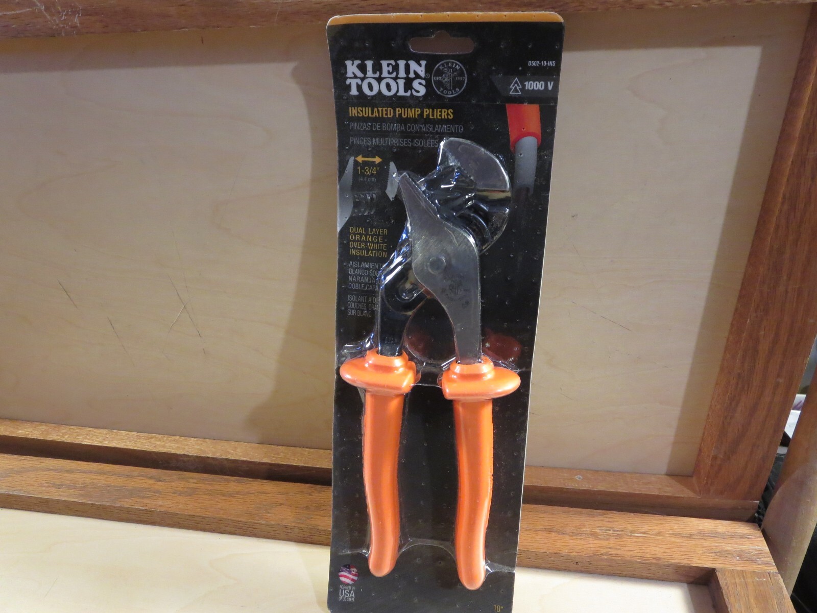 Klein Tools  D502-10-INS Insulated Pump Pliers Jaws open to 1 3/4" 1000V  New