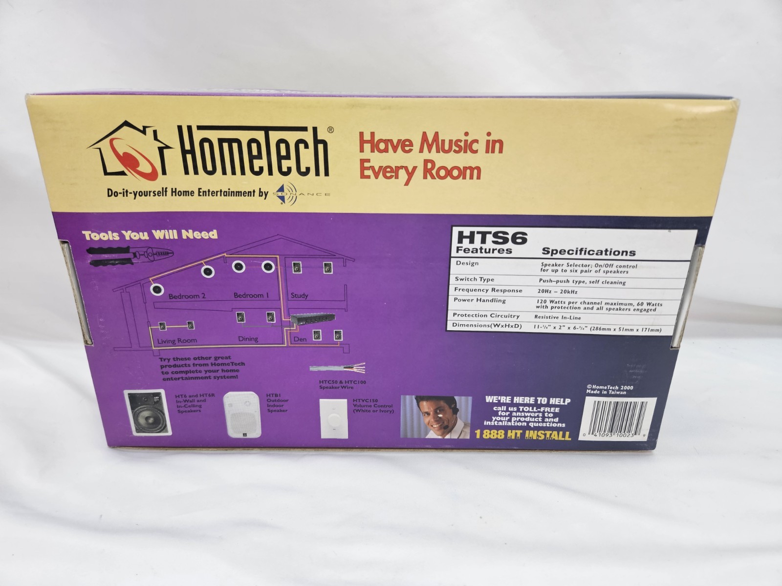 Easy Switcher HTS6 Six Pair Speaker Switcher Amplifier Receiver System Hometech