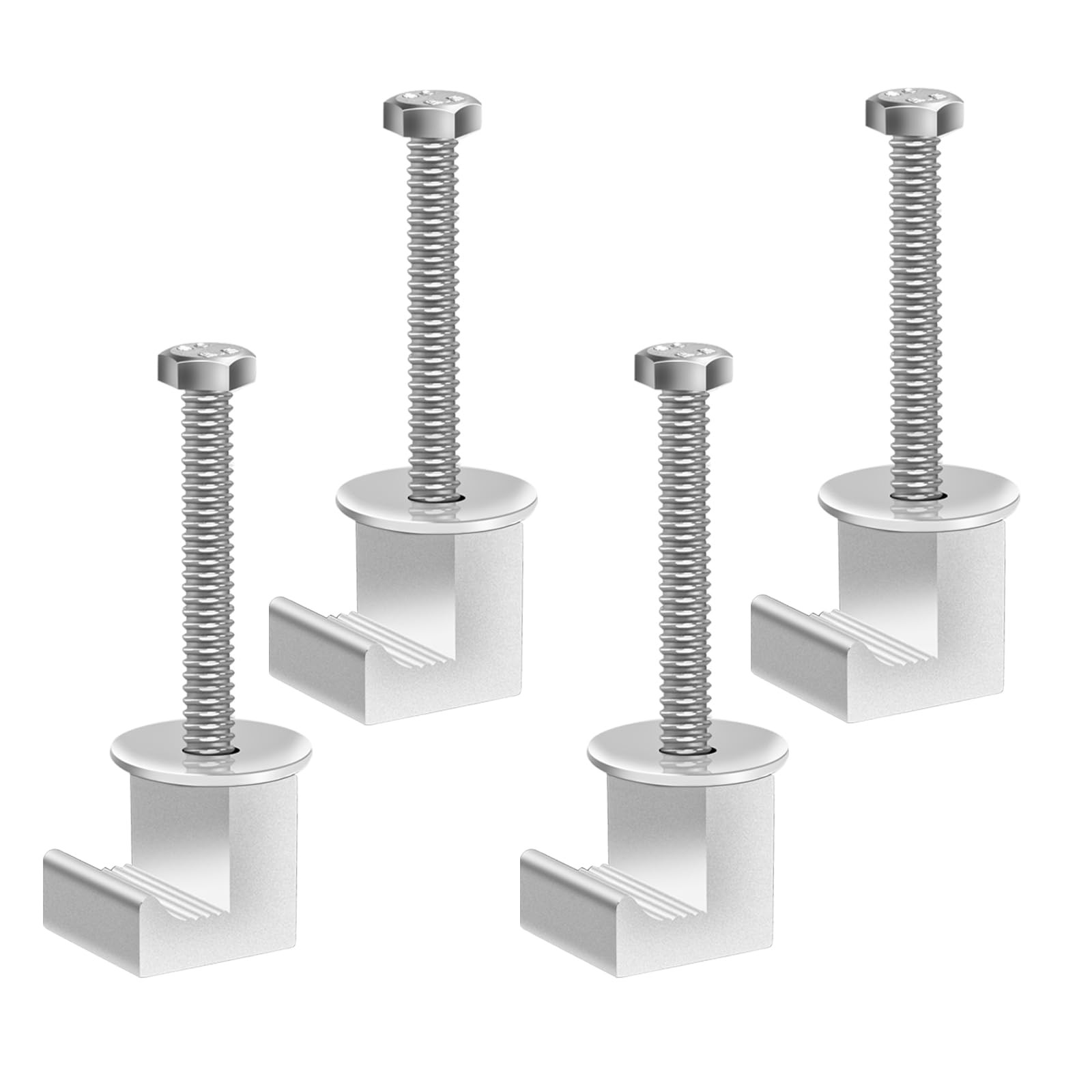WENJTP 4 Pack No Drill Universal Truck Toolbox Mounting Kit,Aluminium Silver