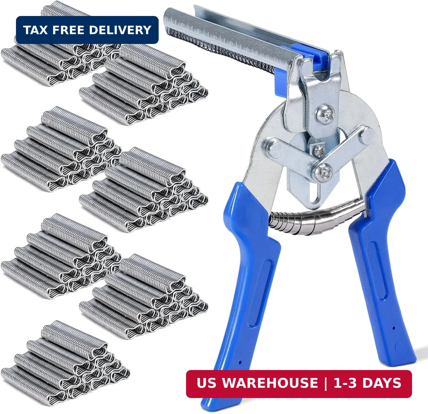 Type M Hog Nail Ring Pliers Kit with 4200pcs M Hog Rings for Wire Cage Building,
