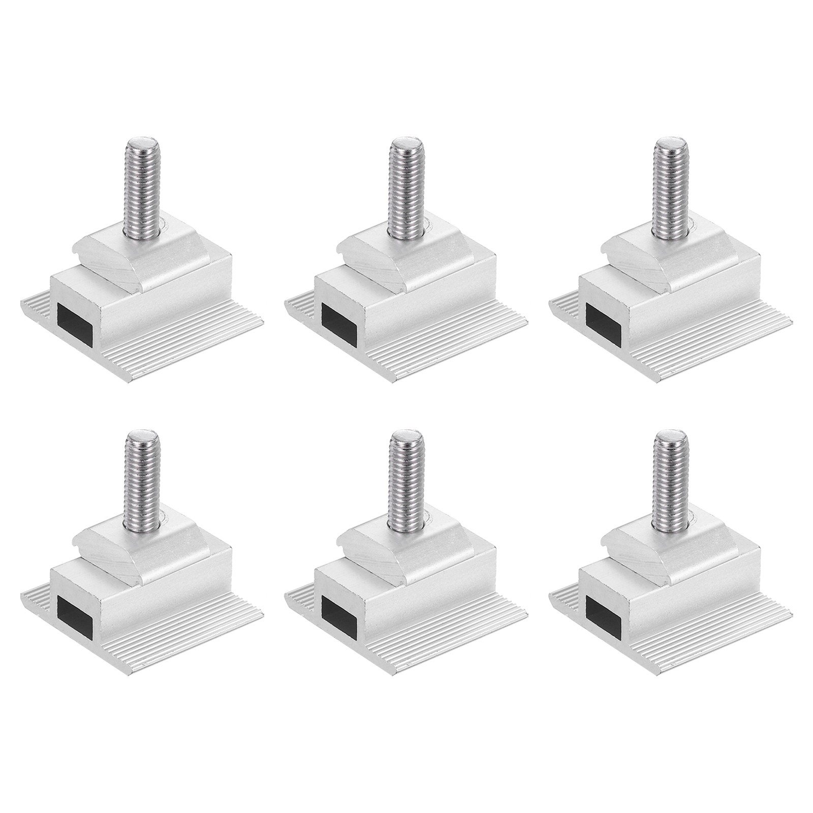 6 x Solar End Clamp Solar Panel Mount Bracket Silver Mounting Clamps 30mm