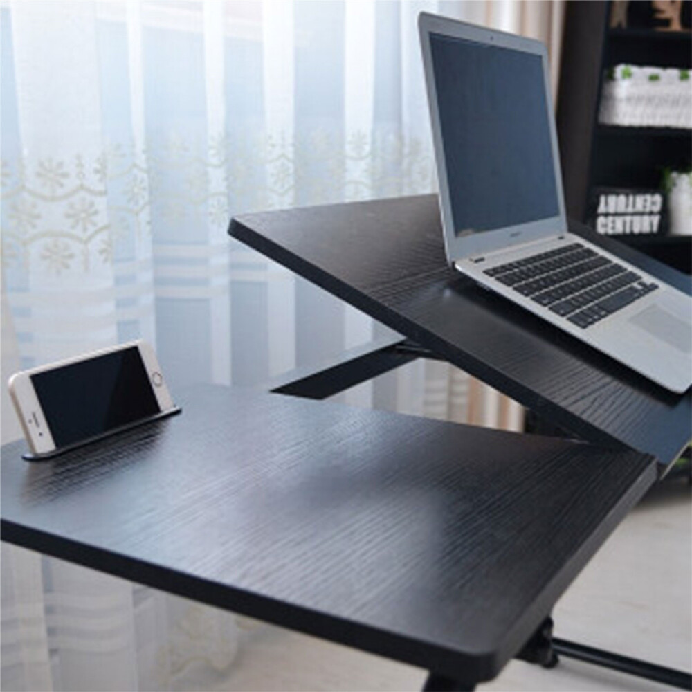 Rolling Laptop Desk Cart Computer Table Notebook Stand Tray Over Bed Home Rack~