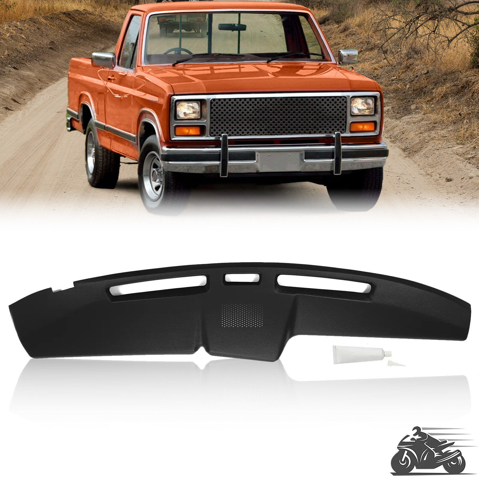 Black Dash Cover Dashboard ABS For Ford Bronco F-100 F-150 F-250 F-350 1980-1986