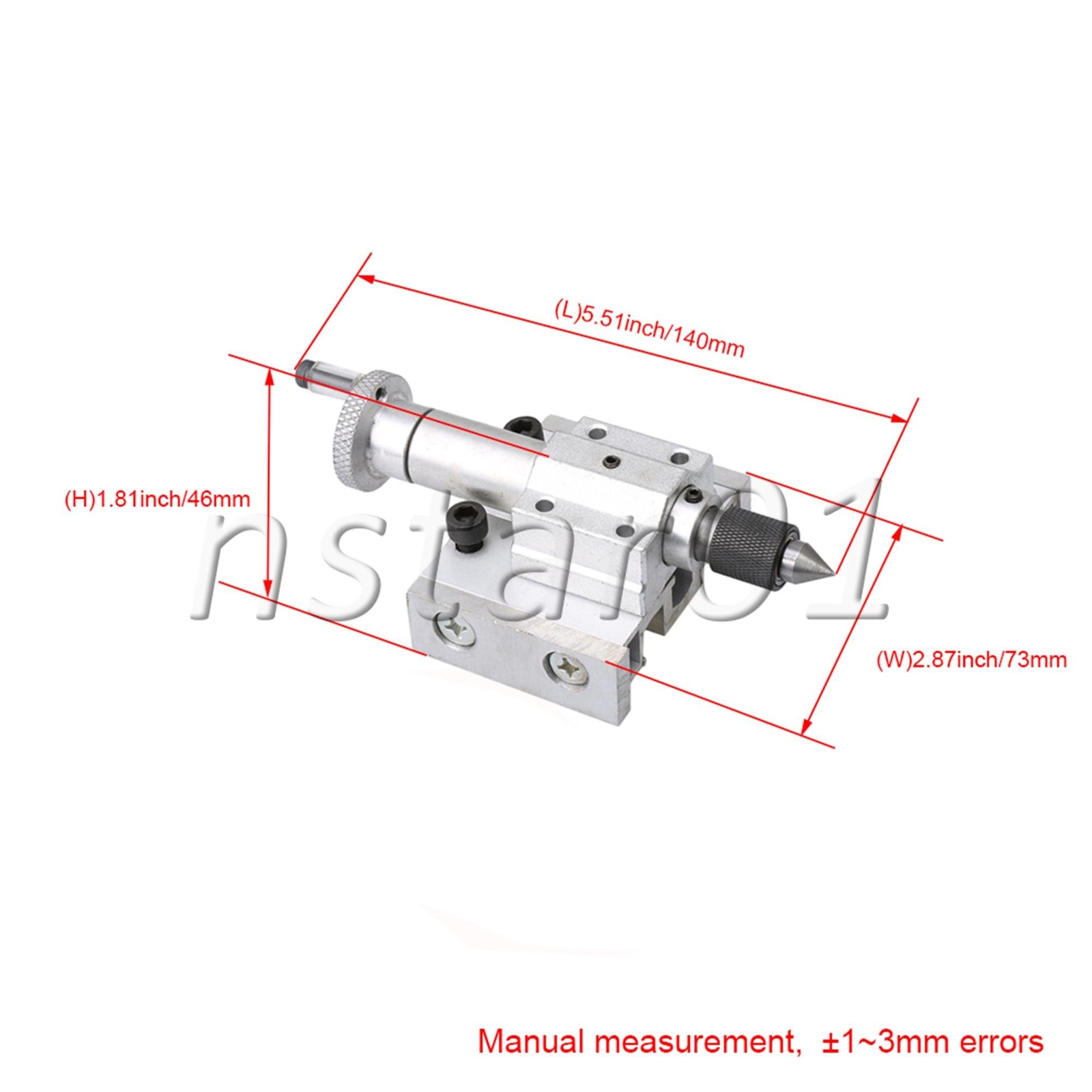Lathe Machine Adjustable Tailstock Inrial Puncher Silver