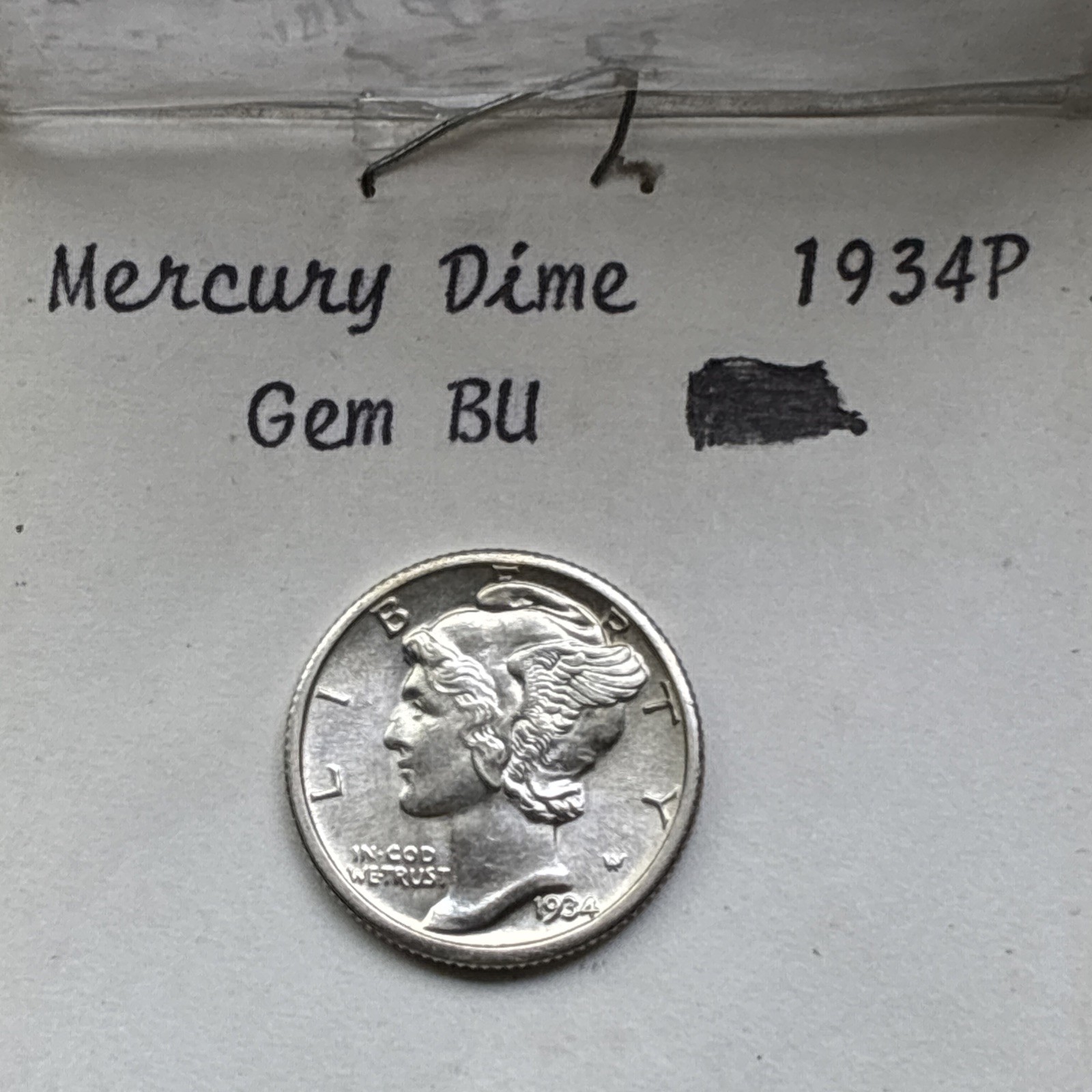 1934-P Solid Strike Mercury Dime Gem 💎 BU Attractive