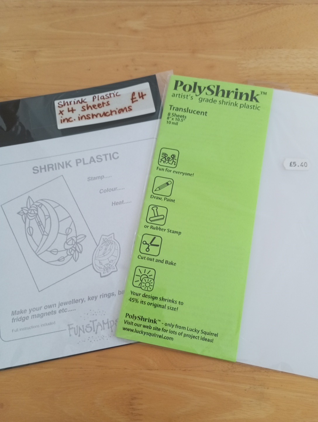 Polyshrink Translucent Shrink Plastic 8 Sheets Funstamps Black Shrink Plastic X4
