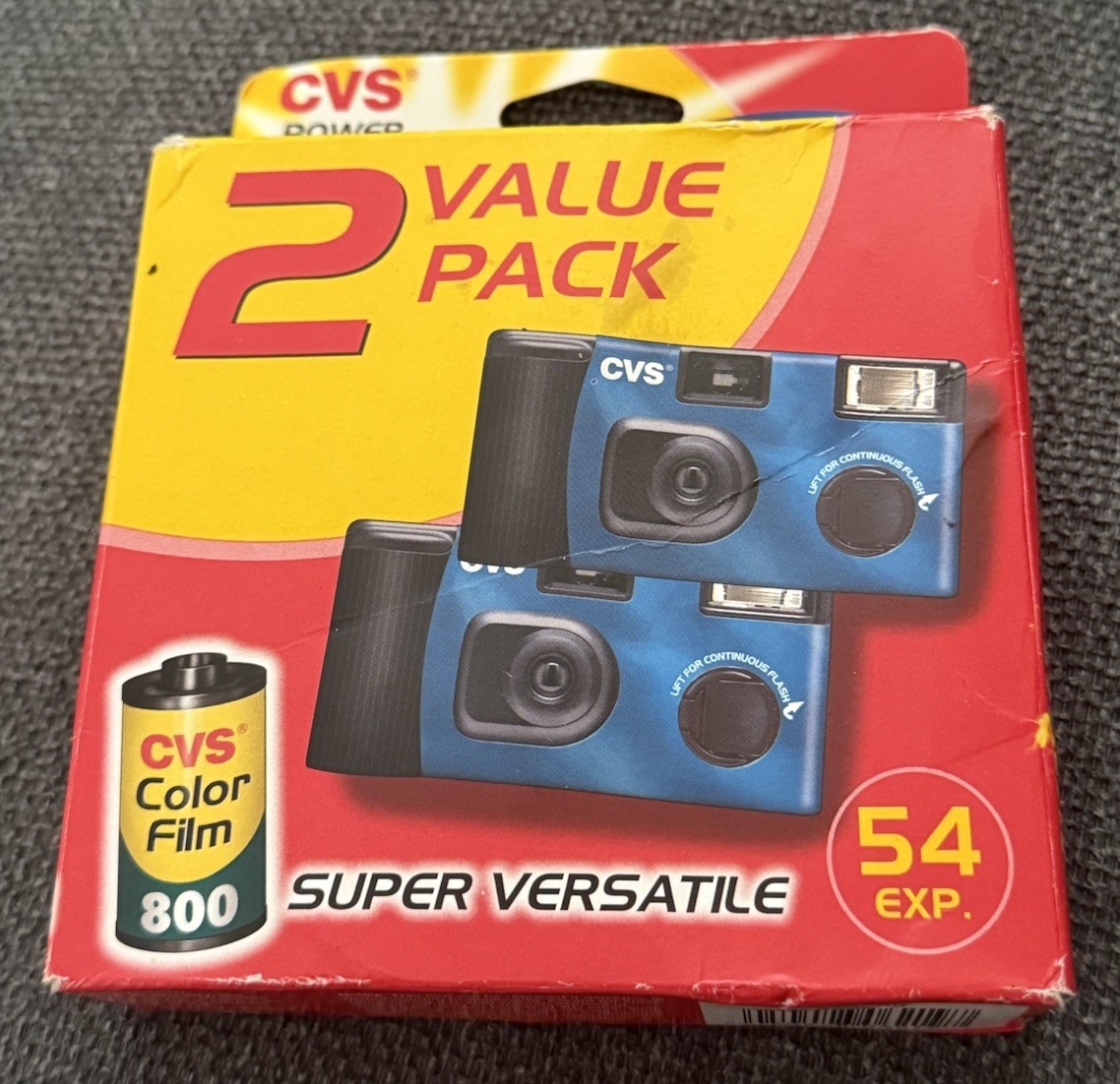 CVS Flash Indoor & Outdoor Camera 2-Pack 54 Exposures NEW