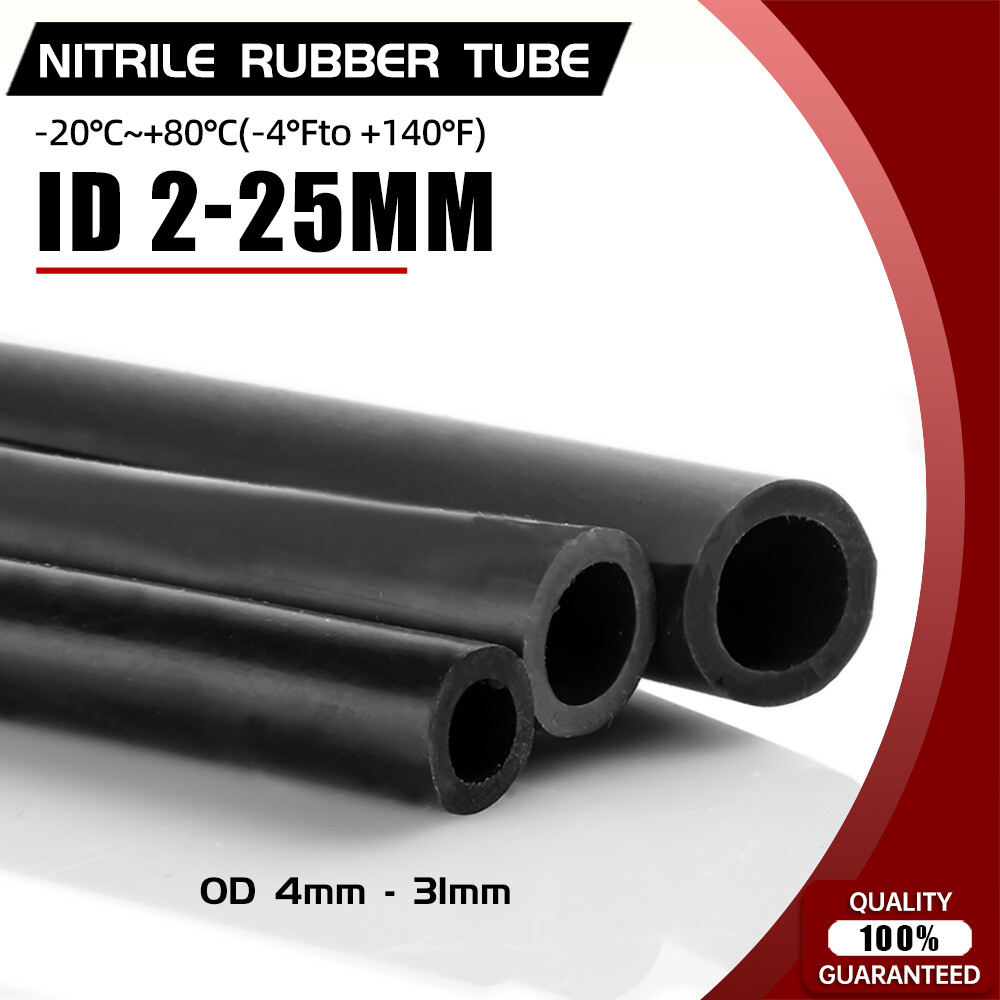 Black Fluorine Rubber Tube Fuel Hose-Engine Petrol,Oil Line Fuel Pipe ID 2-25mm