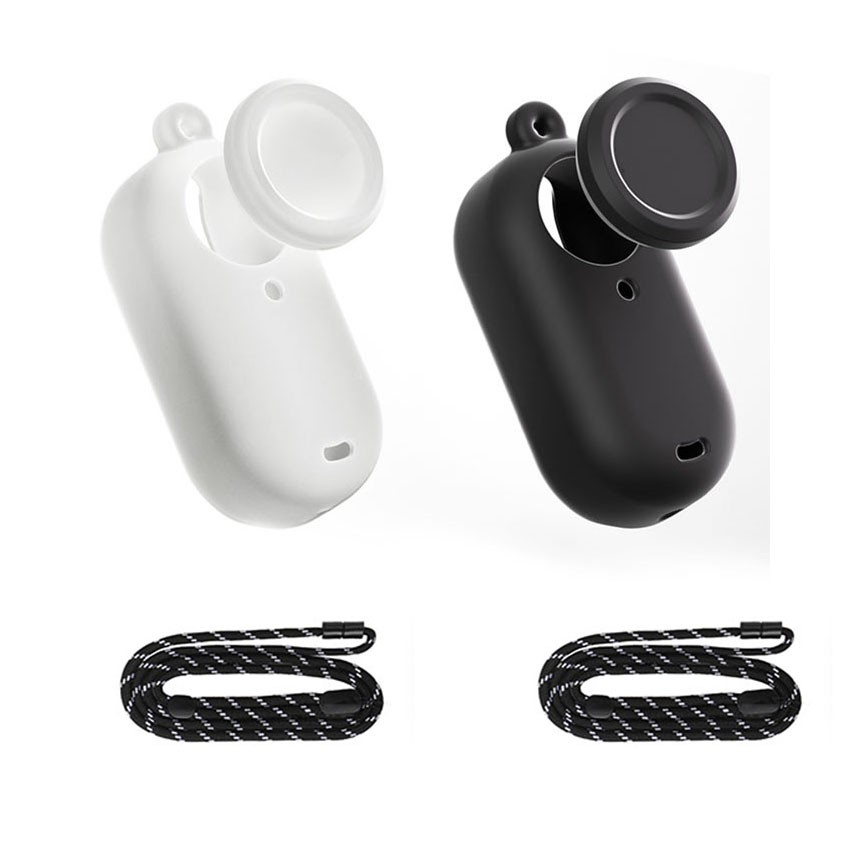 Silicone Protective Case & Lens Cap & Lanyard For Insta360 GO 3S Thumb Camera