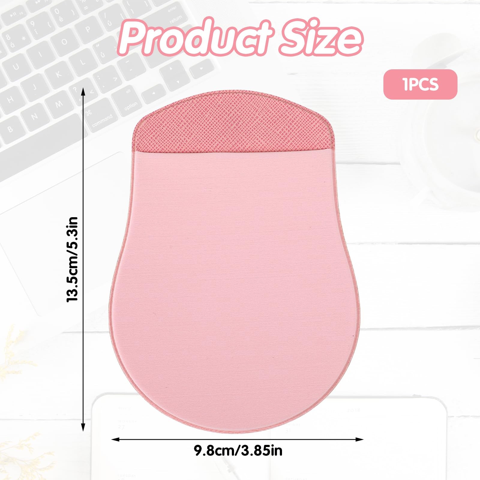 Universal StickOn Mouse Pouch For Laptop Reusable Adhesive Spandex Pink