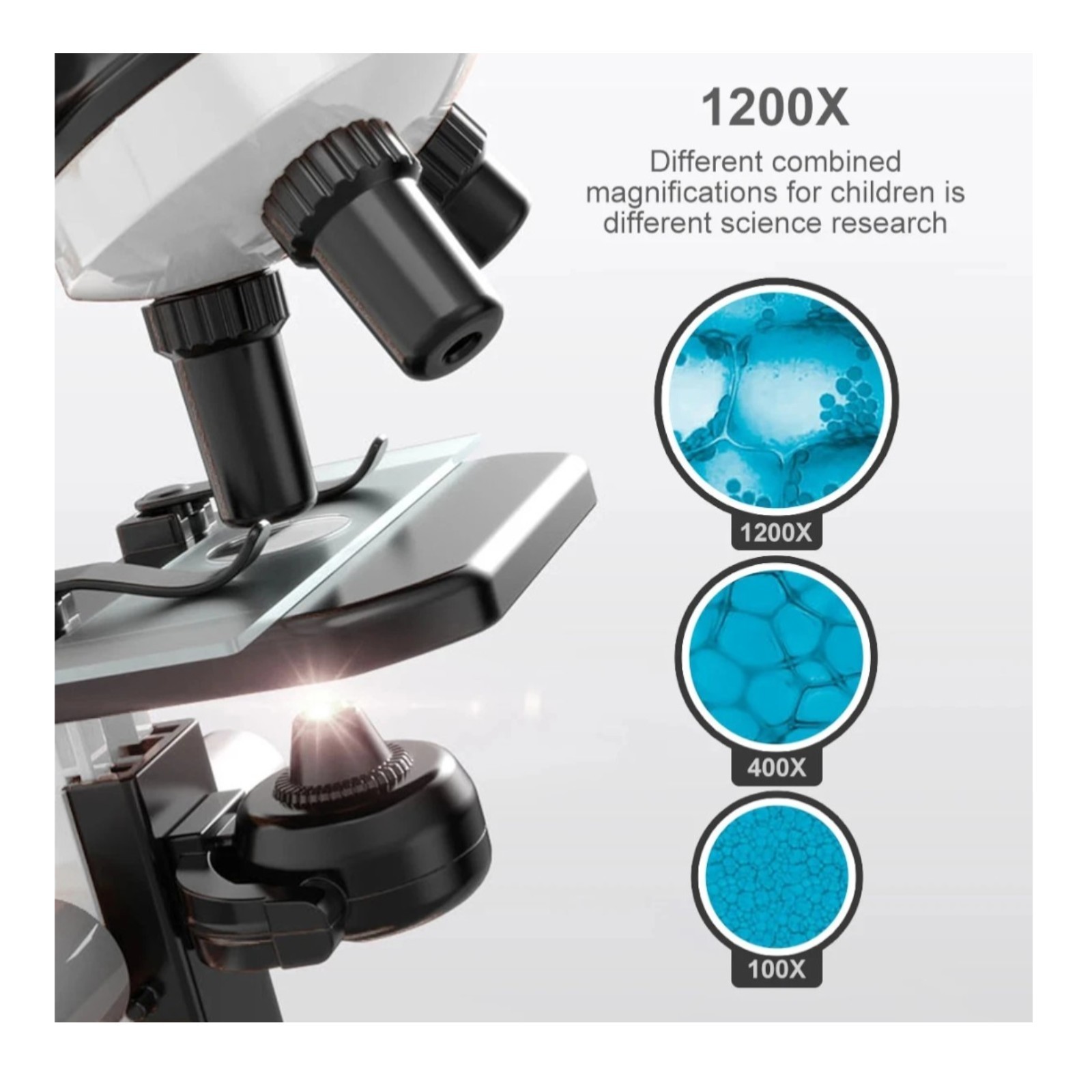 Educational Microscope 1200x with LED Light & Accessories Mz60 NEW