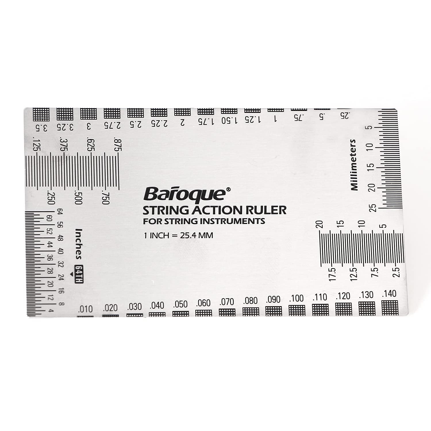 String Action Ruler Gauge Tool for Electric Bass and Acoustic Guitar