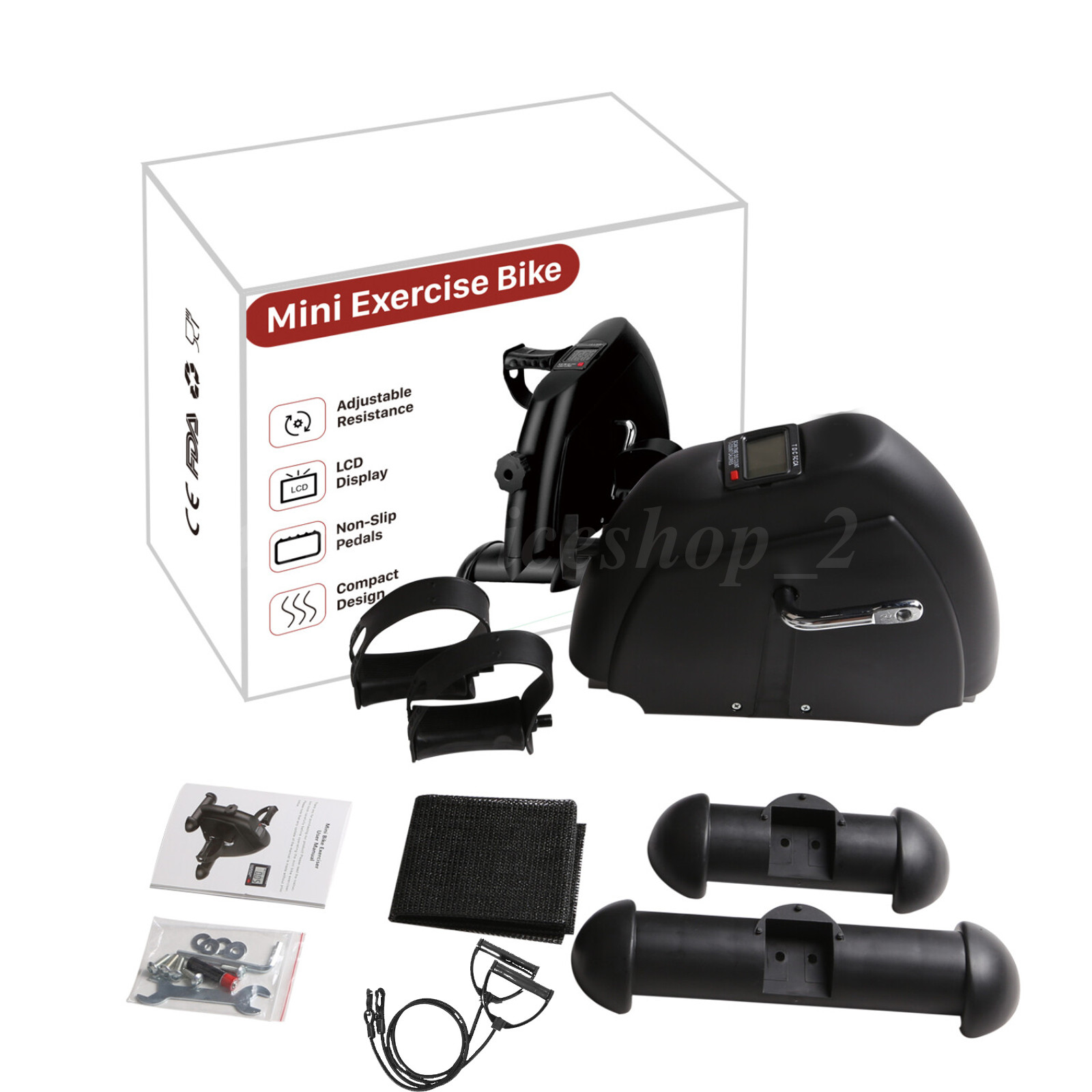 NEW Mini Exercise Bike Under Desk Pedal Exerciser Medical Arm & Leg Exercise