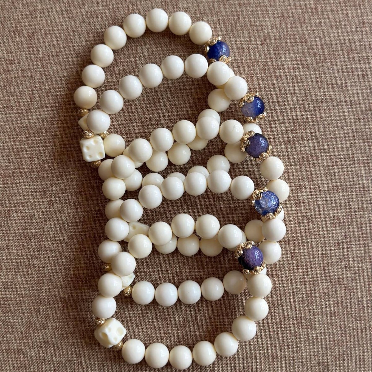 Ivory Fruit Carving Diy Cheese Bead Bracelet 1.0Cm Bracelet