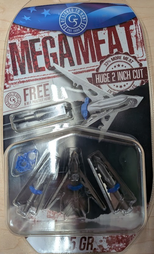 @NEW@ 1- 3pk. G5 Megameat Compound 125 Broadheads! 2" Broadhead mega meat MM101