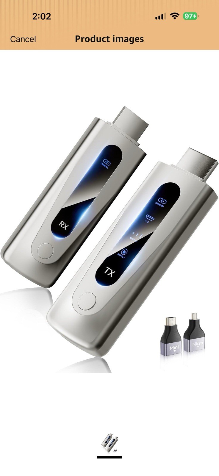 X3 Wireless HDMI Transmitter & Receiver Set, Dual Band 5G+2.4G, 1080P