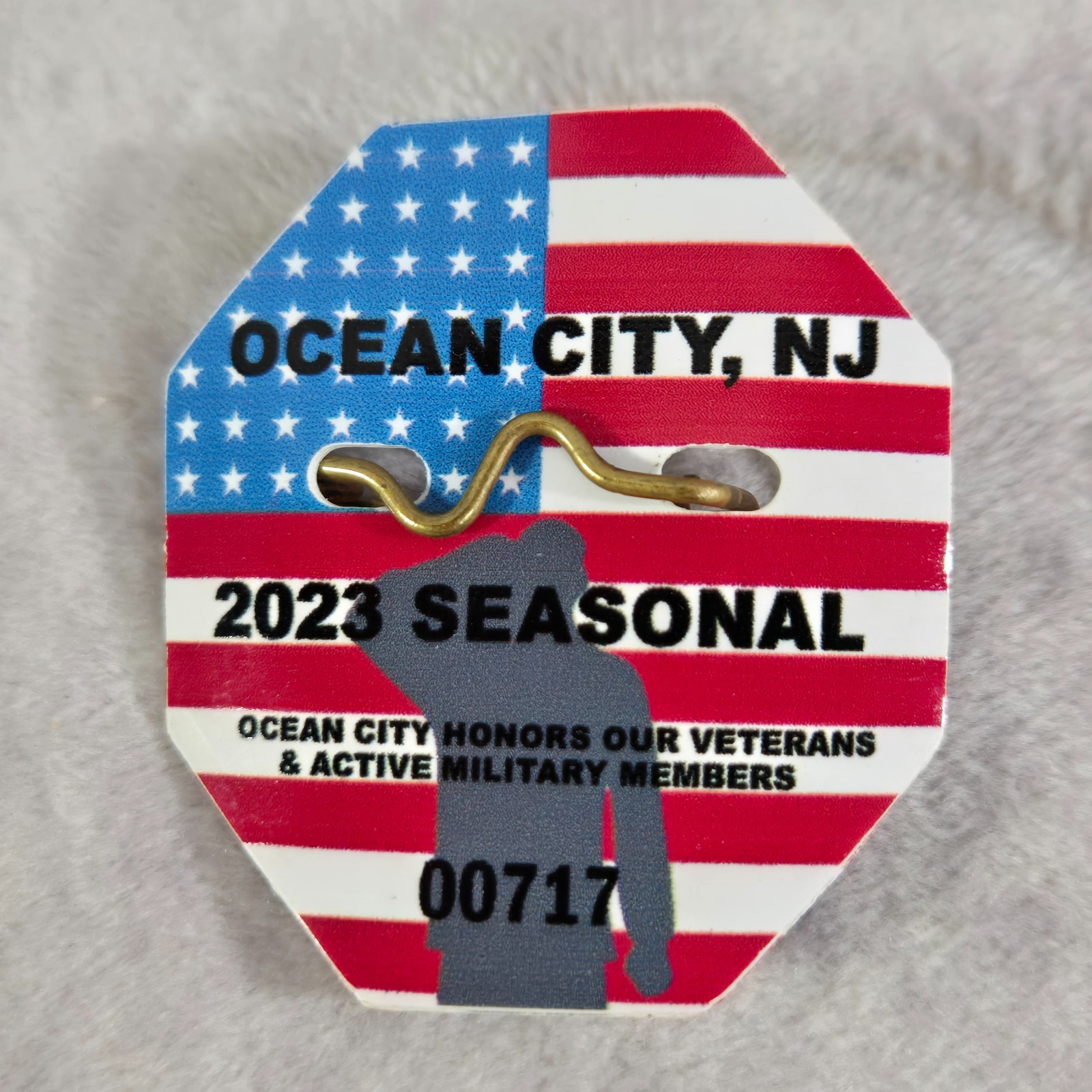 Ocean City NJ 2023 Seasonal Veterans & Military Beach Tag / Badge