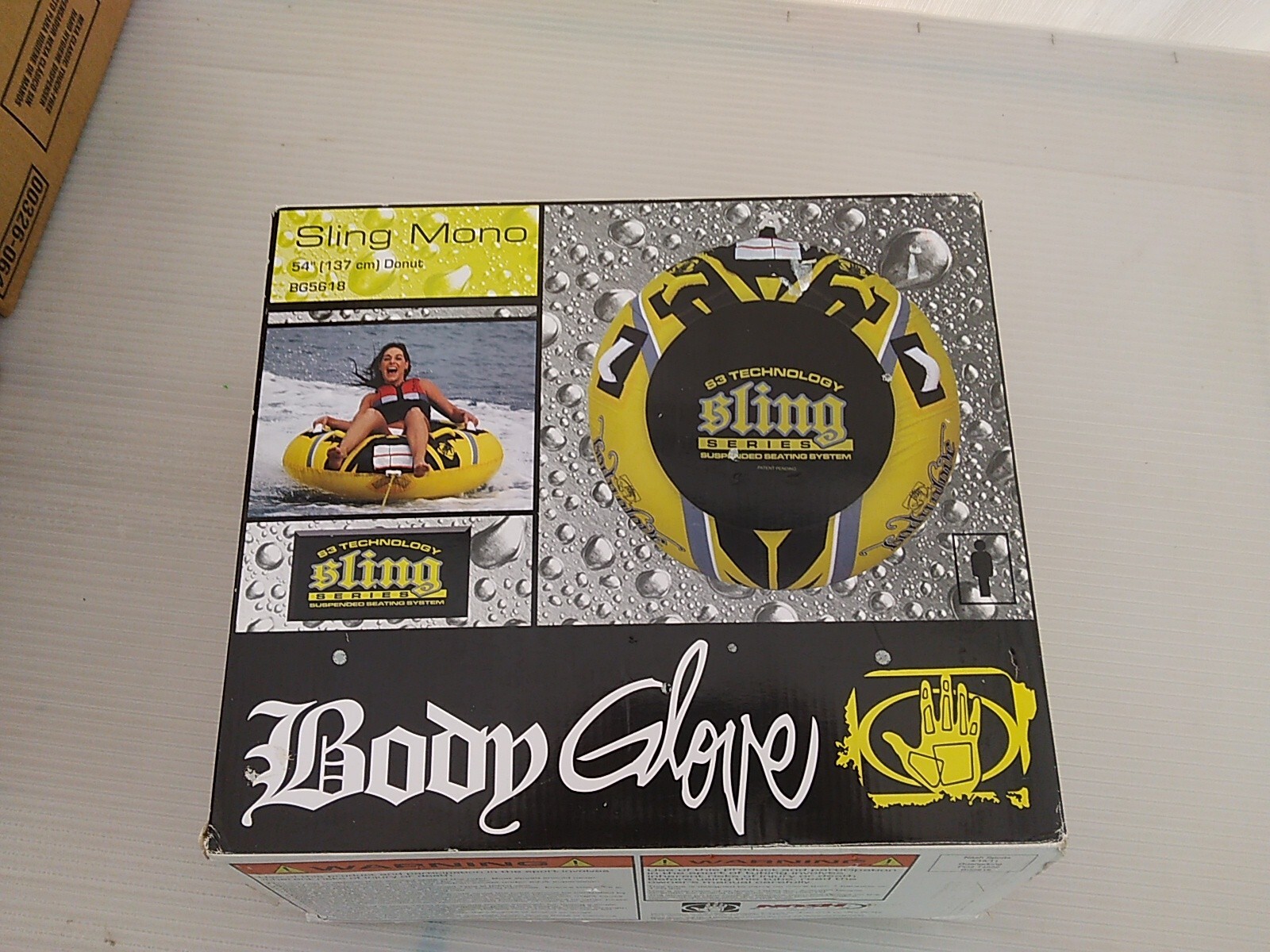 RARE Body glove sling mono 1 person Rider Towable Tube for Boating - Yellow