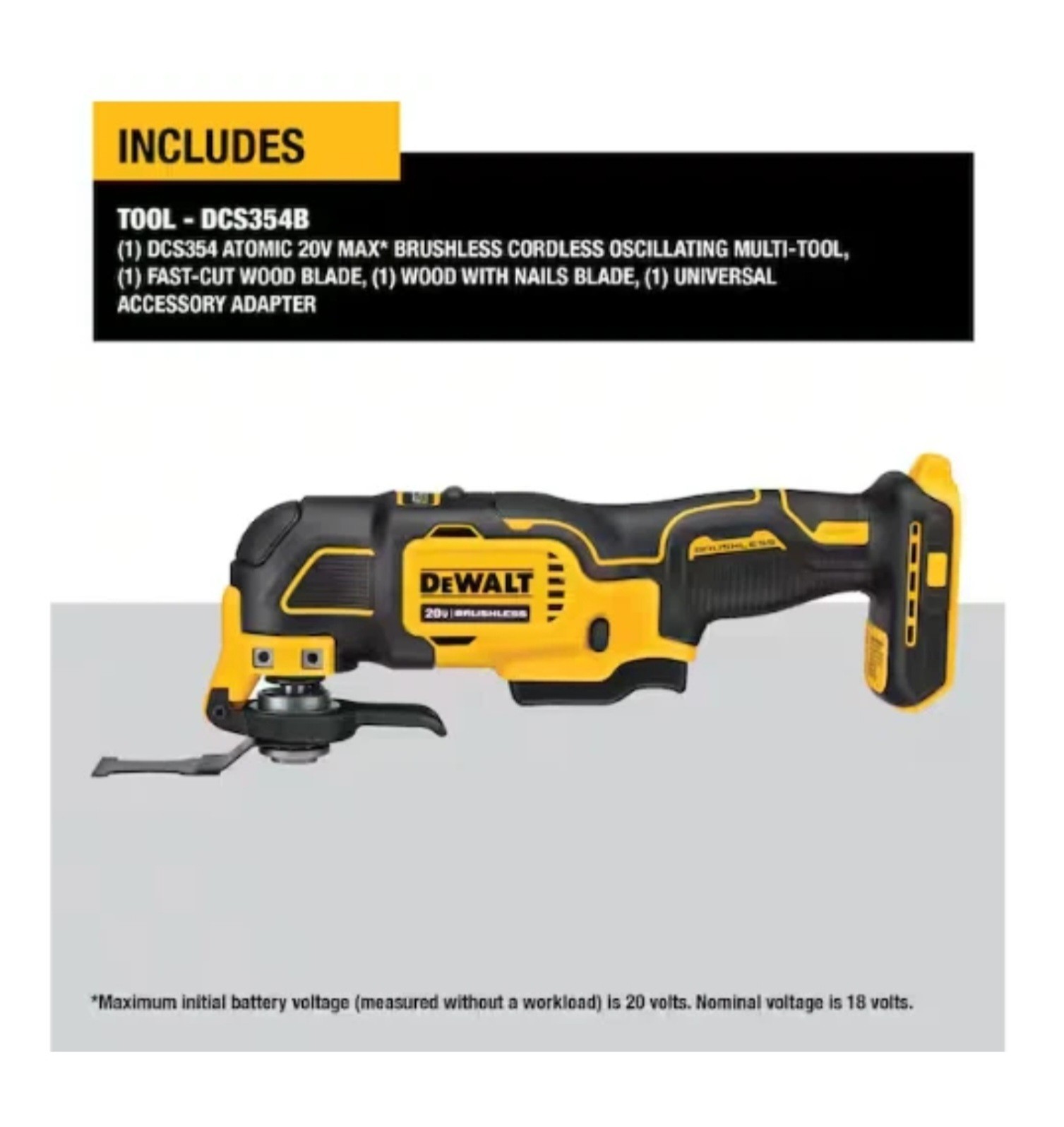 DEWALT DCS354B 20V MAX ATOMIC BL Li-Ion Oscillating Multi-Tool (Tool Only) New