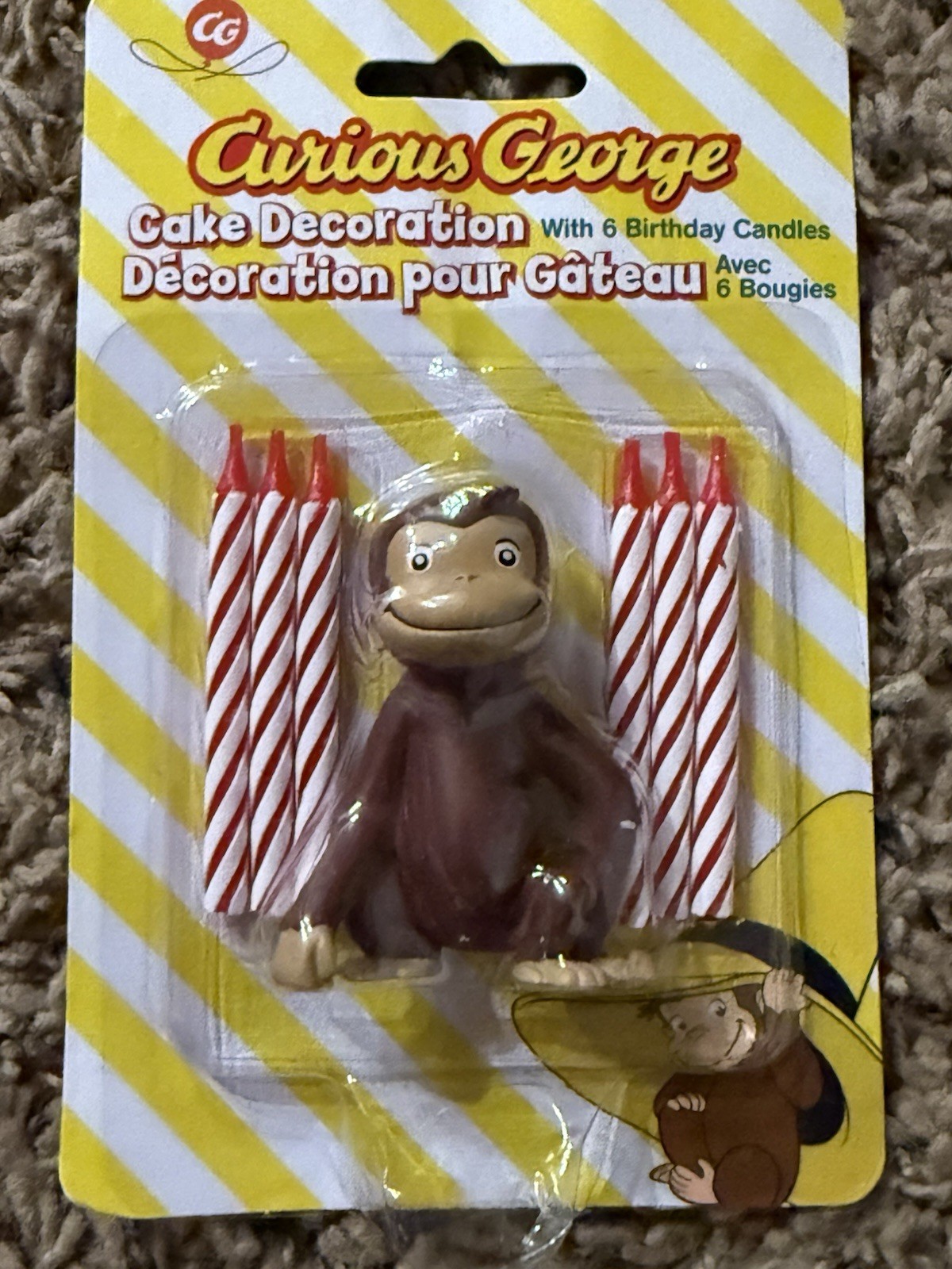 Universal studios Curious George Cake Topper with 6 Candles - Monkey So Cute