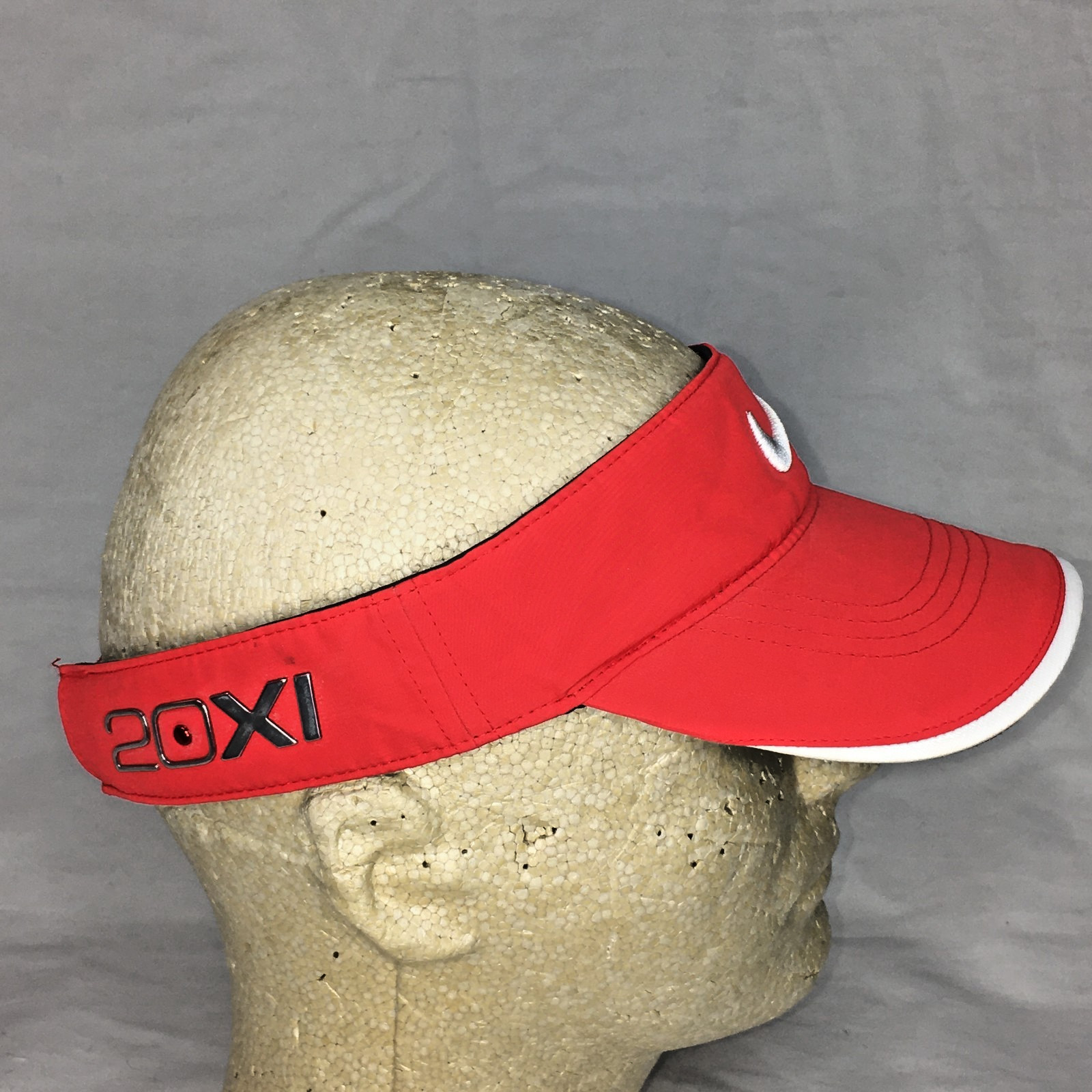 Nike Golf VR 20XI Swoosh Logo Embroidered Adjustable Athletic Visor Red Hat
