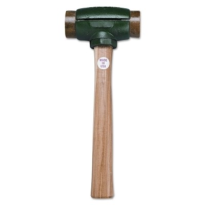 Split Head Hammer, 4 lb Head, 2 in dia Face, 14 in Handle, Green/Natural,