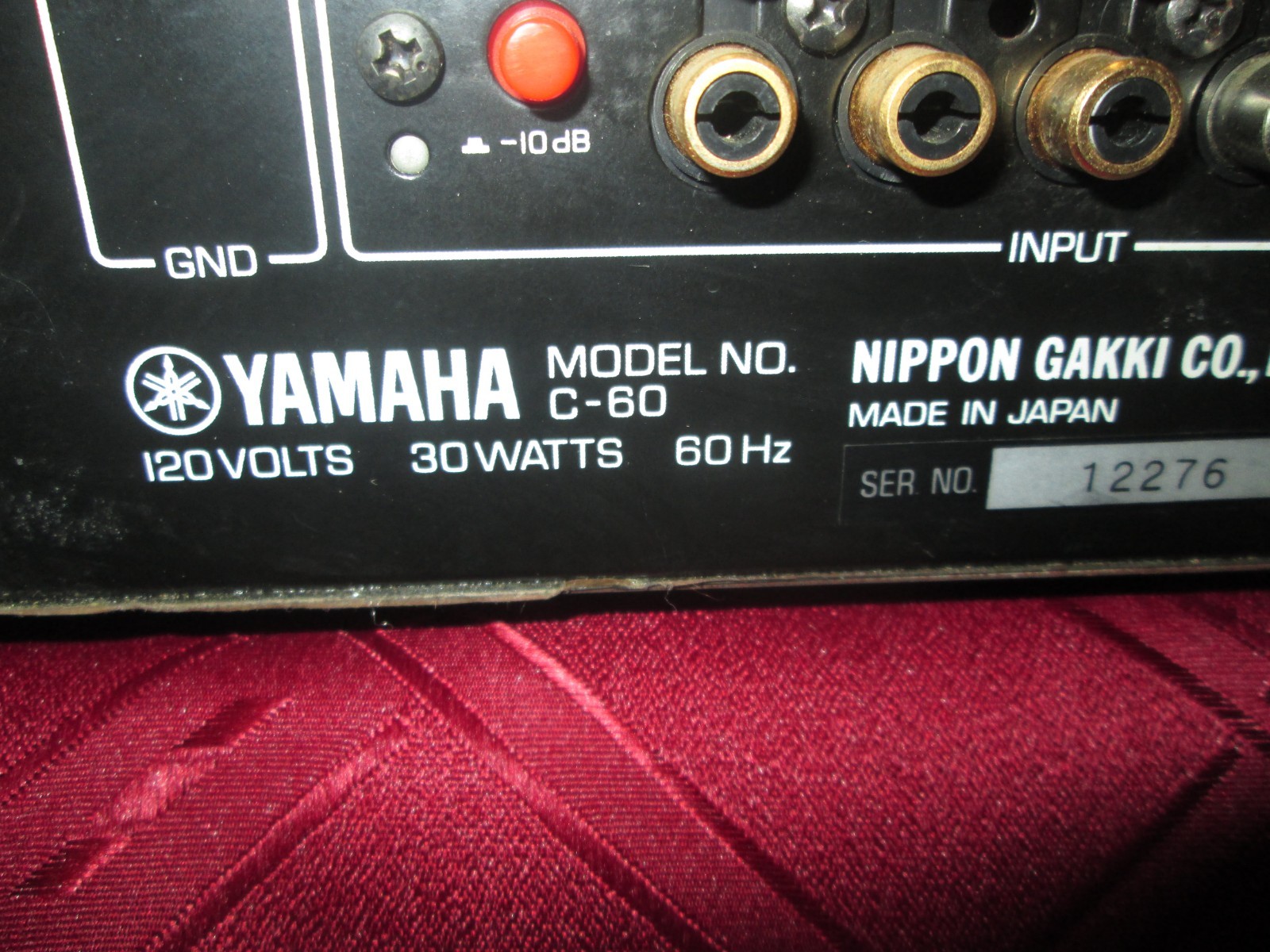 Yamaha Natural Stereo Control Amplifier MODEL C-60 Pre-Amp