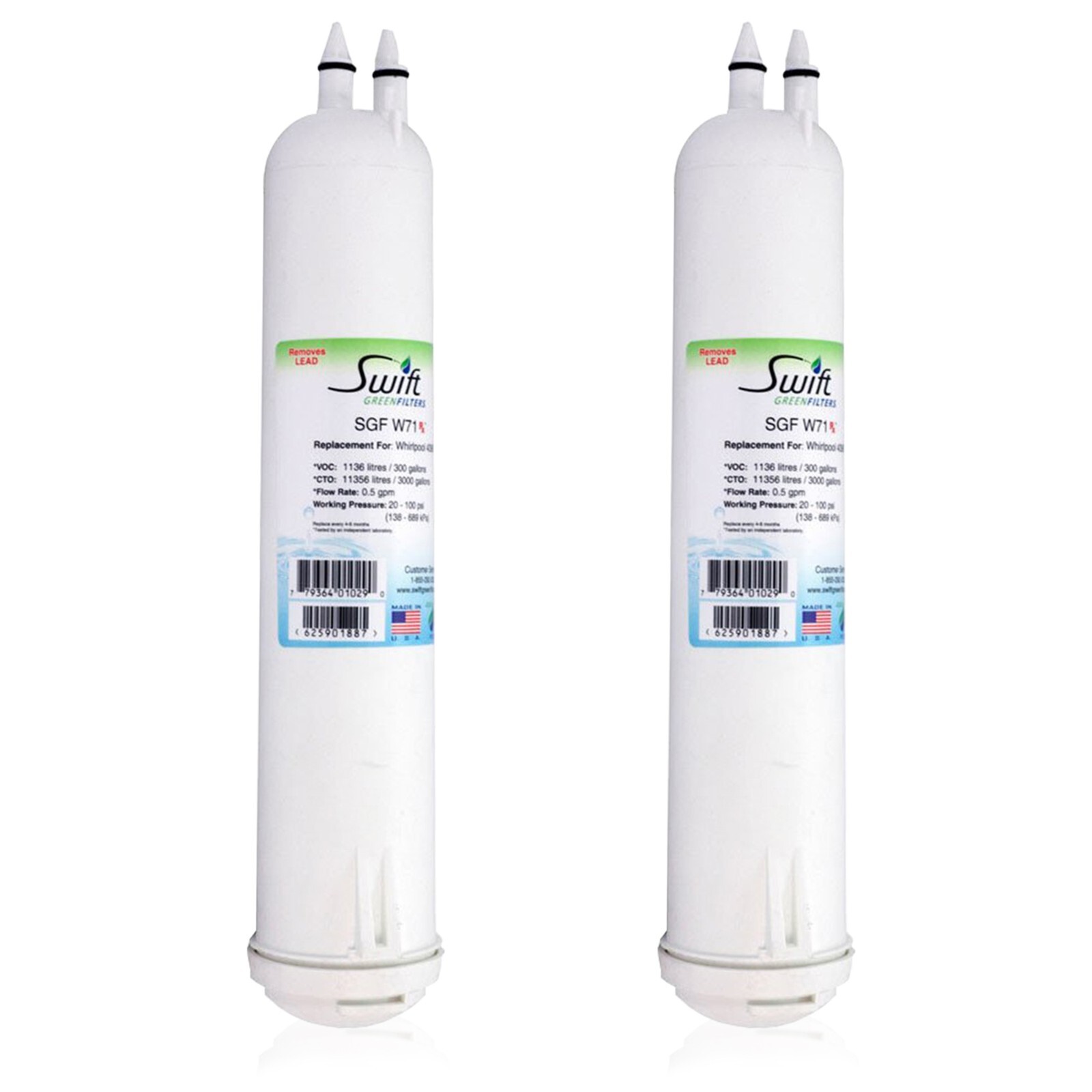 SGF-W71 Rx Replacement EFF-6016A, EFF-6008A  Refrigerator Filter(2 Pack)