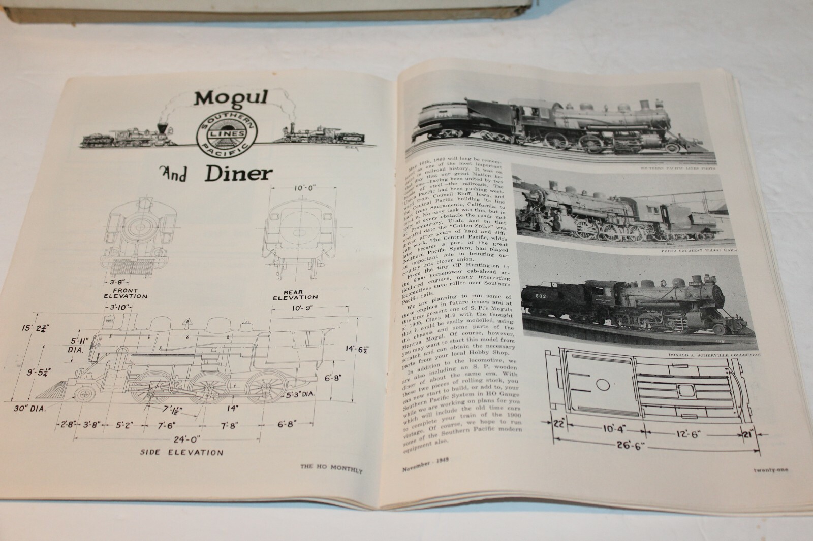 VINTAGE THE 'HO' MONTHLY MODEL RAILROAD MAGAZINE NOVEMBER 1949
