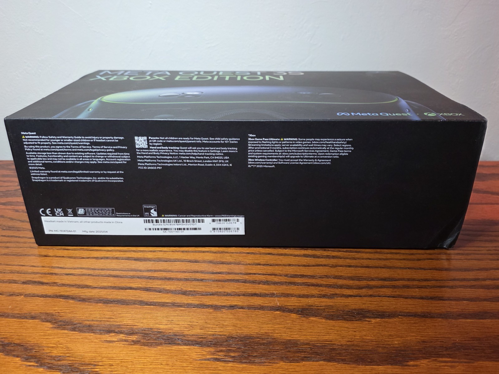 NEW Meta Quest 3s XBOX Limited Edition VR Headset + Wireless Xbox Controller