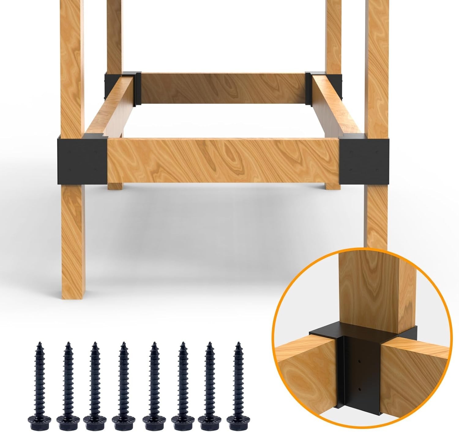 Heavy Duty Workbench Bracket Kit 8 Pcs Steel 3-Way Right Angle Corner Brackets