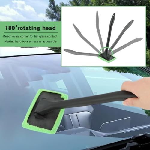Windshield Cleaner Tool, Car Window Cleaner with Extendable Handle,5 Reusable