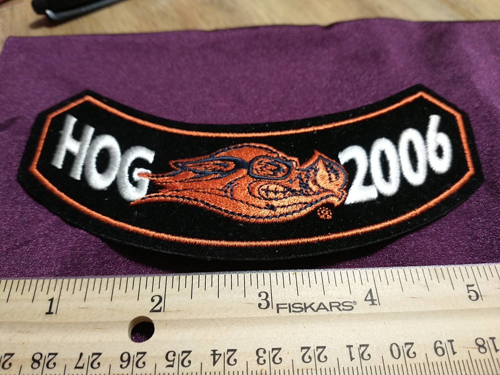 HARLEY DAVIDSON Embroidered Patch 6" X 2" HARLEY OWNERS GROUP 2006 ROCKER PATCH