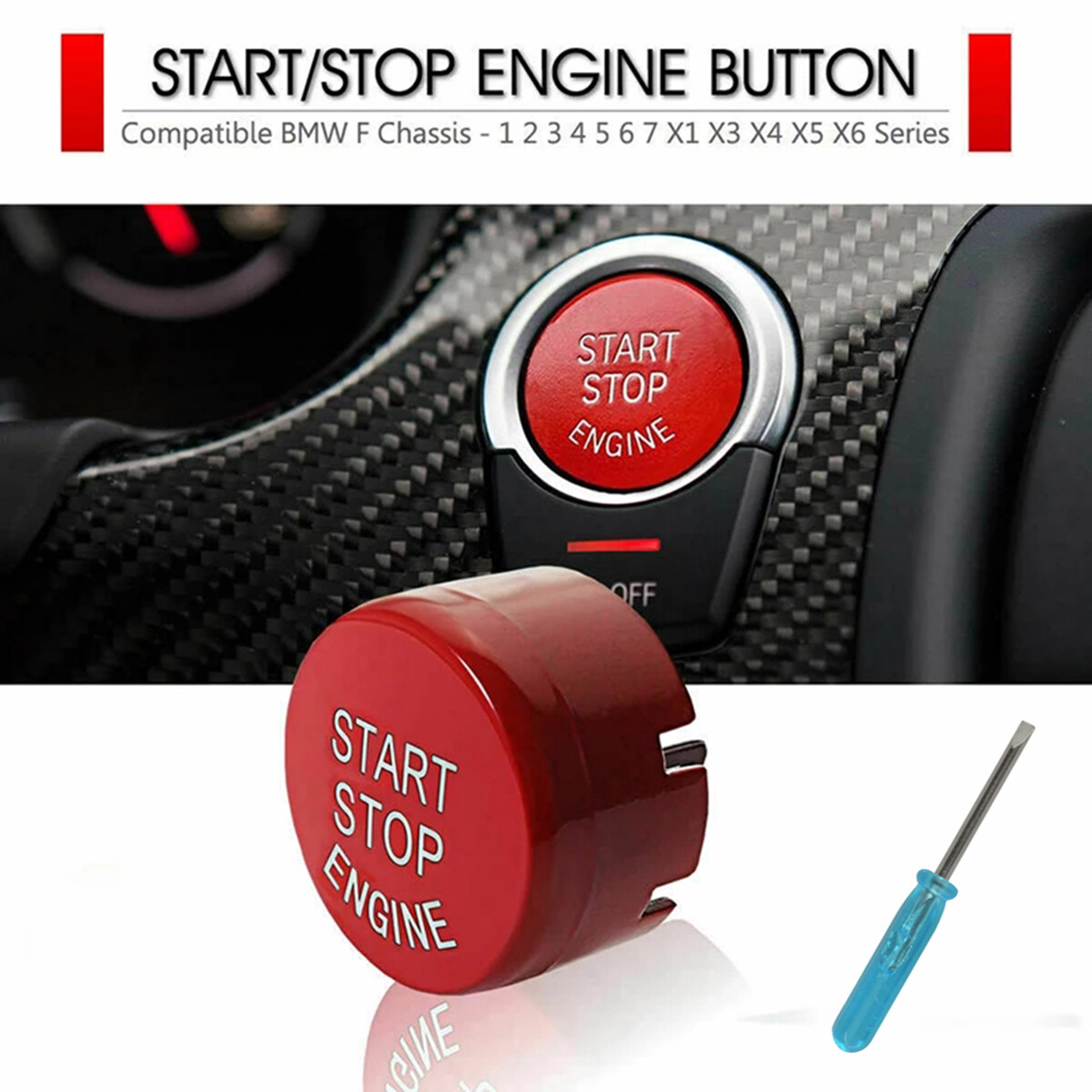 Start Stop Engine Push Button Cover Trim For BMW F20 F23 F30 F32 F10 F12 F48