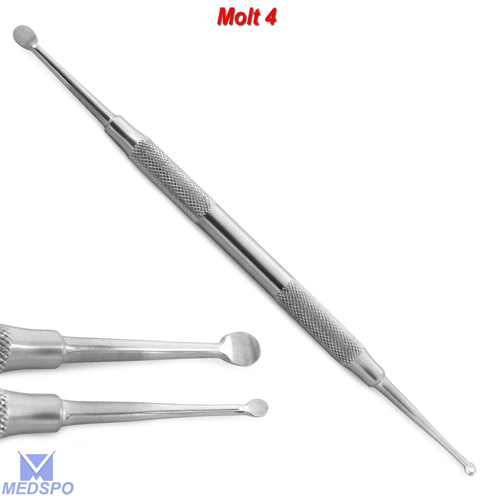 Dental Molt #4 Elevator Periosteal Double End Bone Curette Surgical Instruments