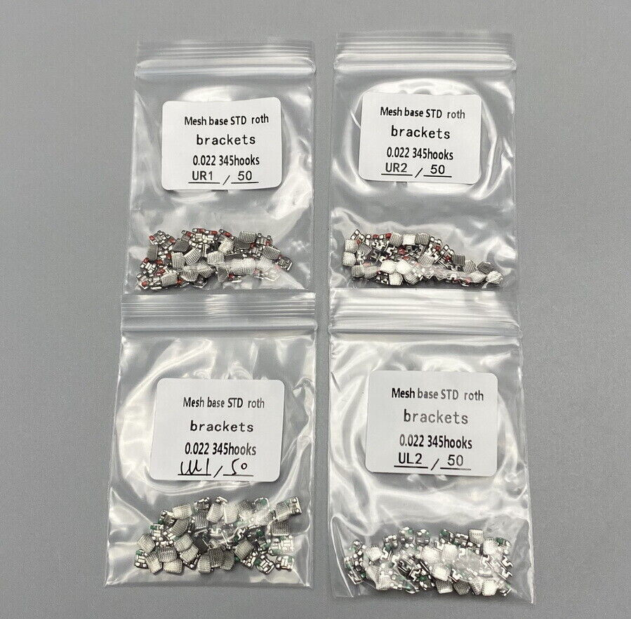 Dental Orthodontic Brackets Braces Standard Roth 022 Hook 345 Metal Bulk 50/pack