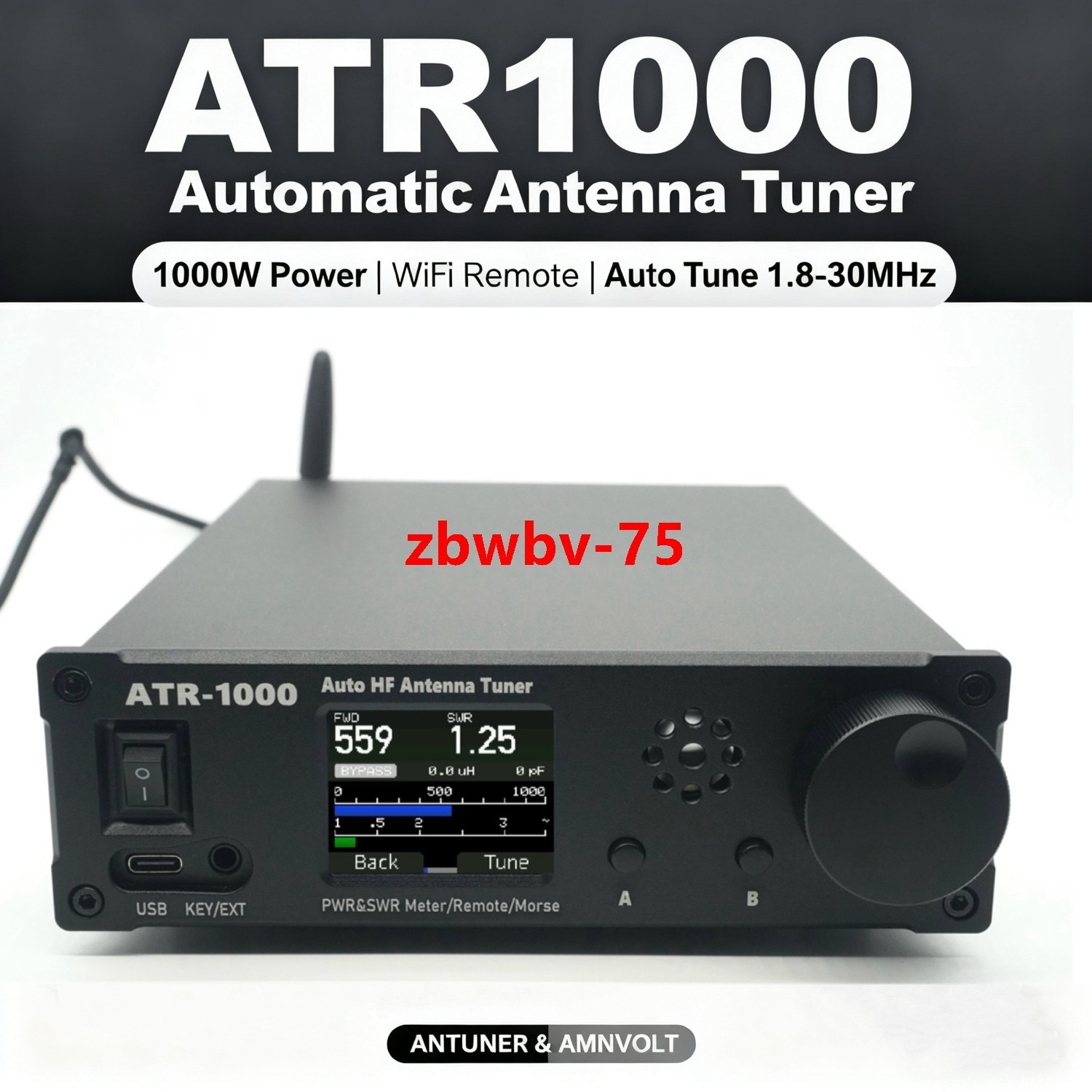 NEW ATR-1000 1000W 1.8-30MHz Automatic Antenna Tuner For YAESU ICOM Kenwood