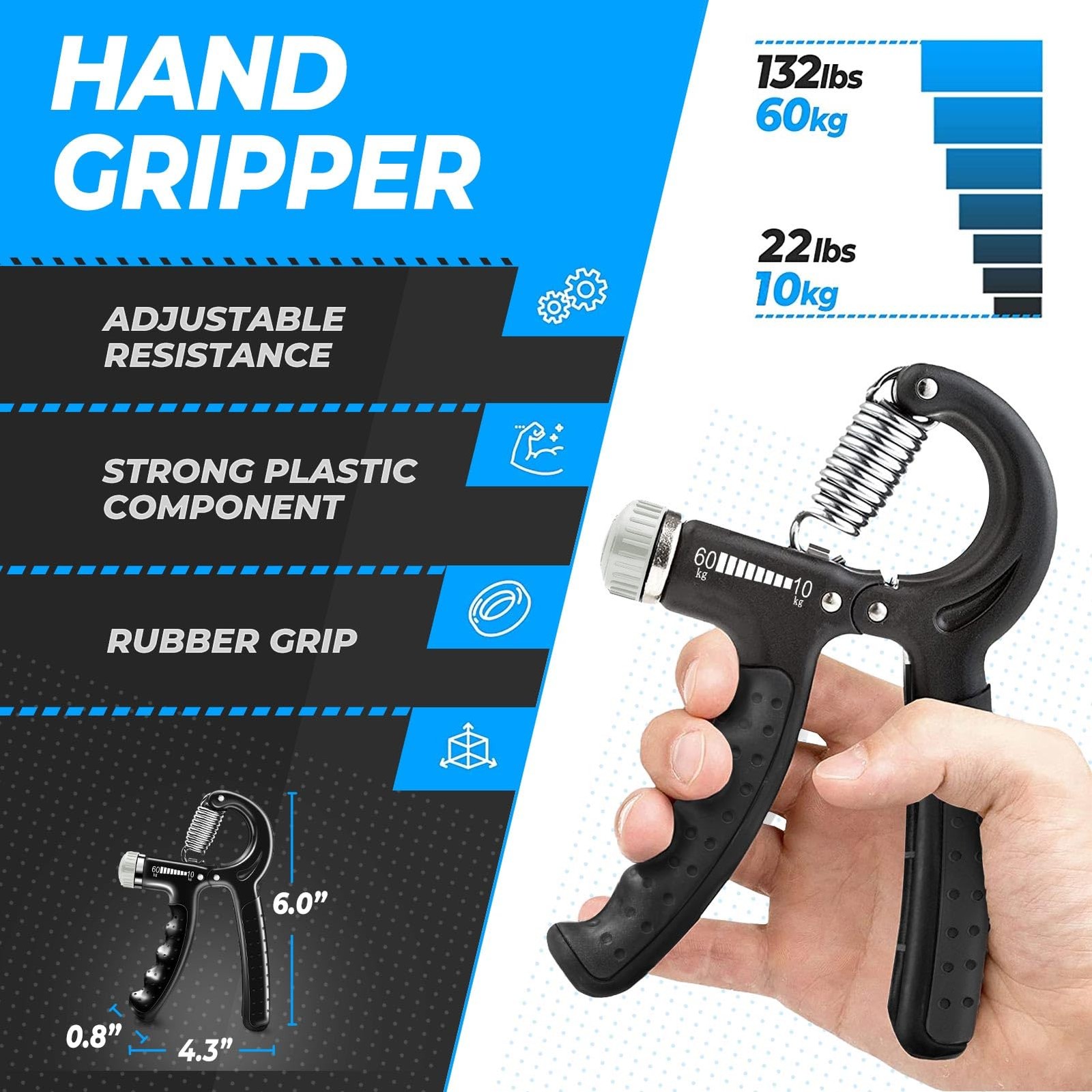 Grip Strength Trainer (5 Pack), Forearm Strengthener, Hand Strengthening Devi...