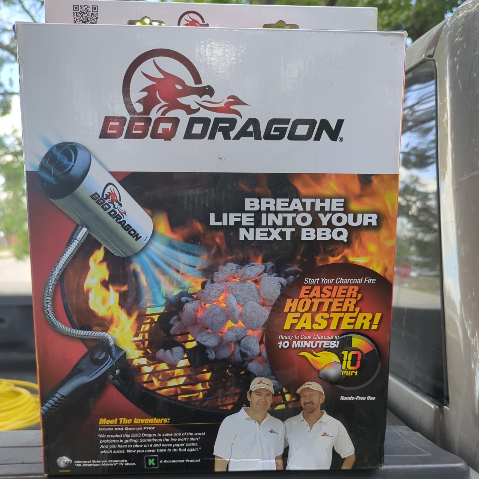 BBQ DRAGON Charcoal Fire Starter Grill Fan, Camp & Bon Fire Fireplace Smoker etc