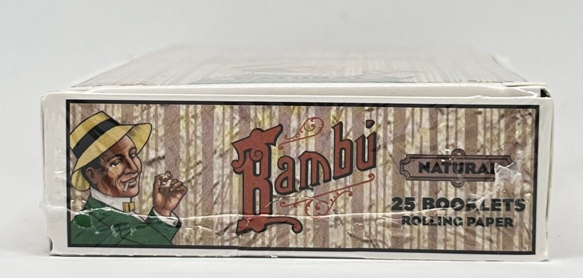 Bambu Natural Cigarette Rolling Papers 1 1/4 25 Booklet Display Box