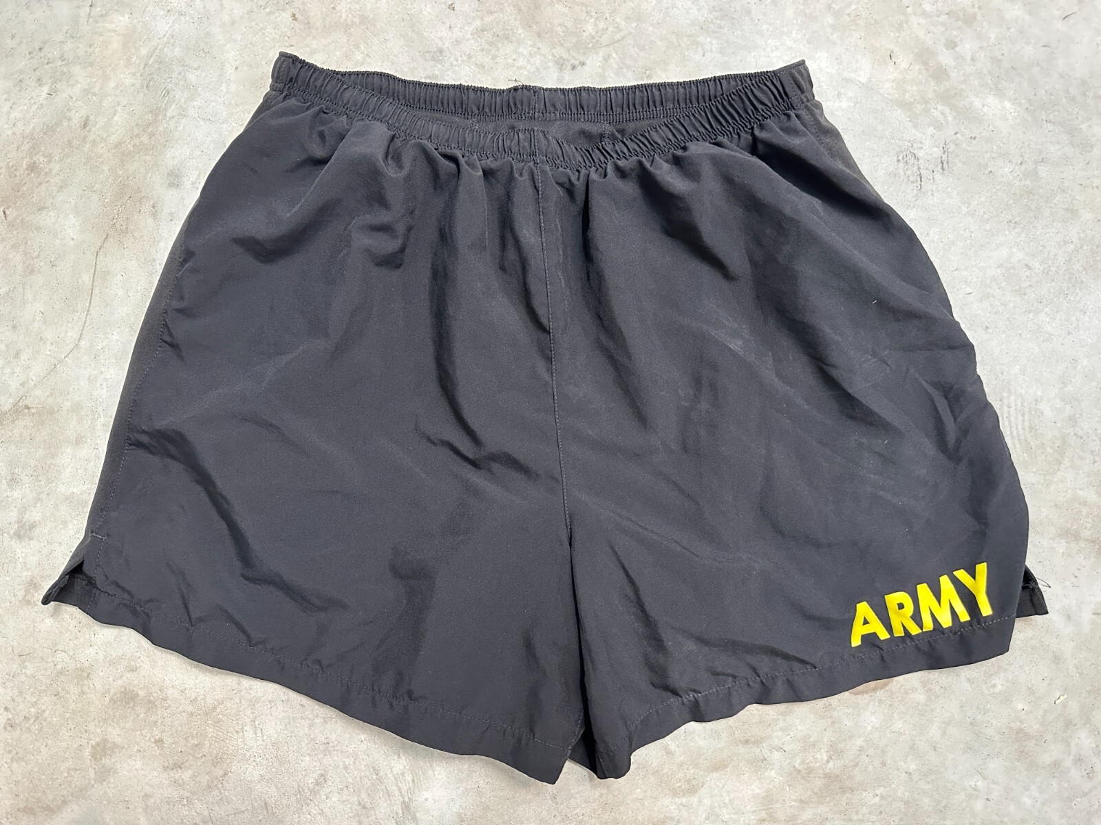XLARGE- Men's APFU Shorts Army Black and Gold PT Physical Fitness Shorts Trunks
