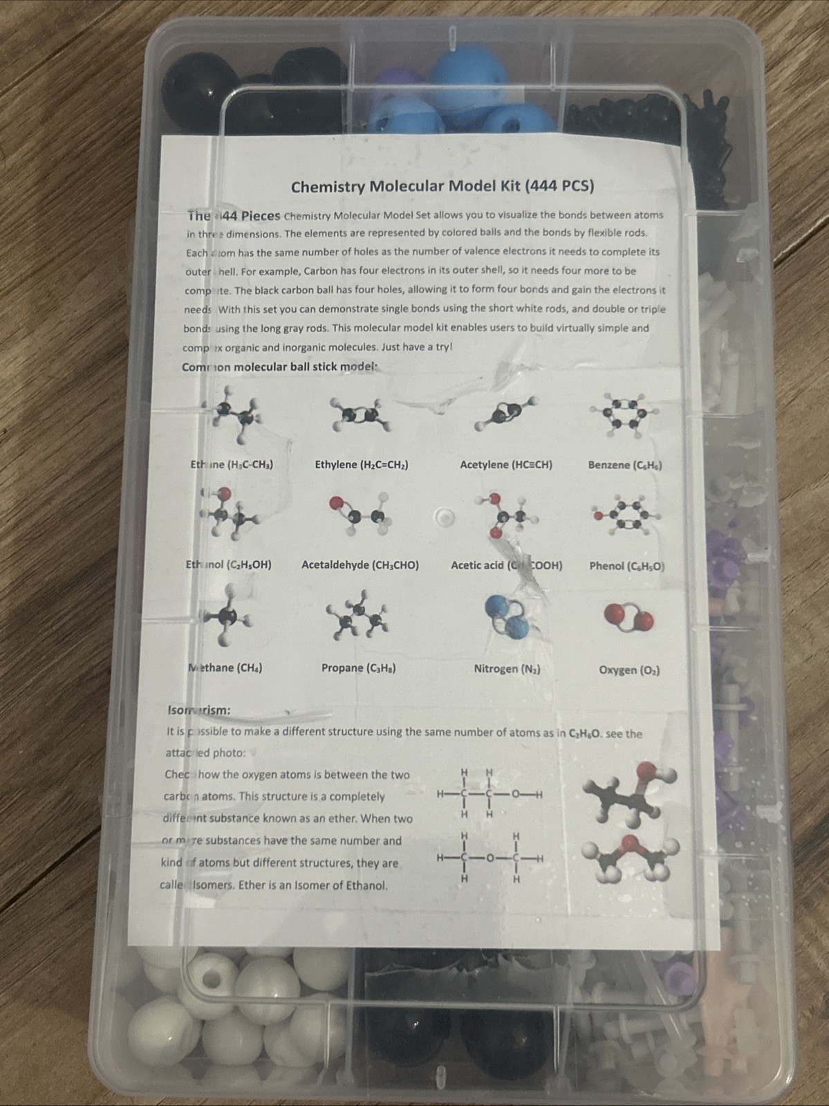 Chemistry Molecular Model Kit (444 Pieces), Student Or Teacher