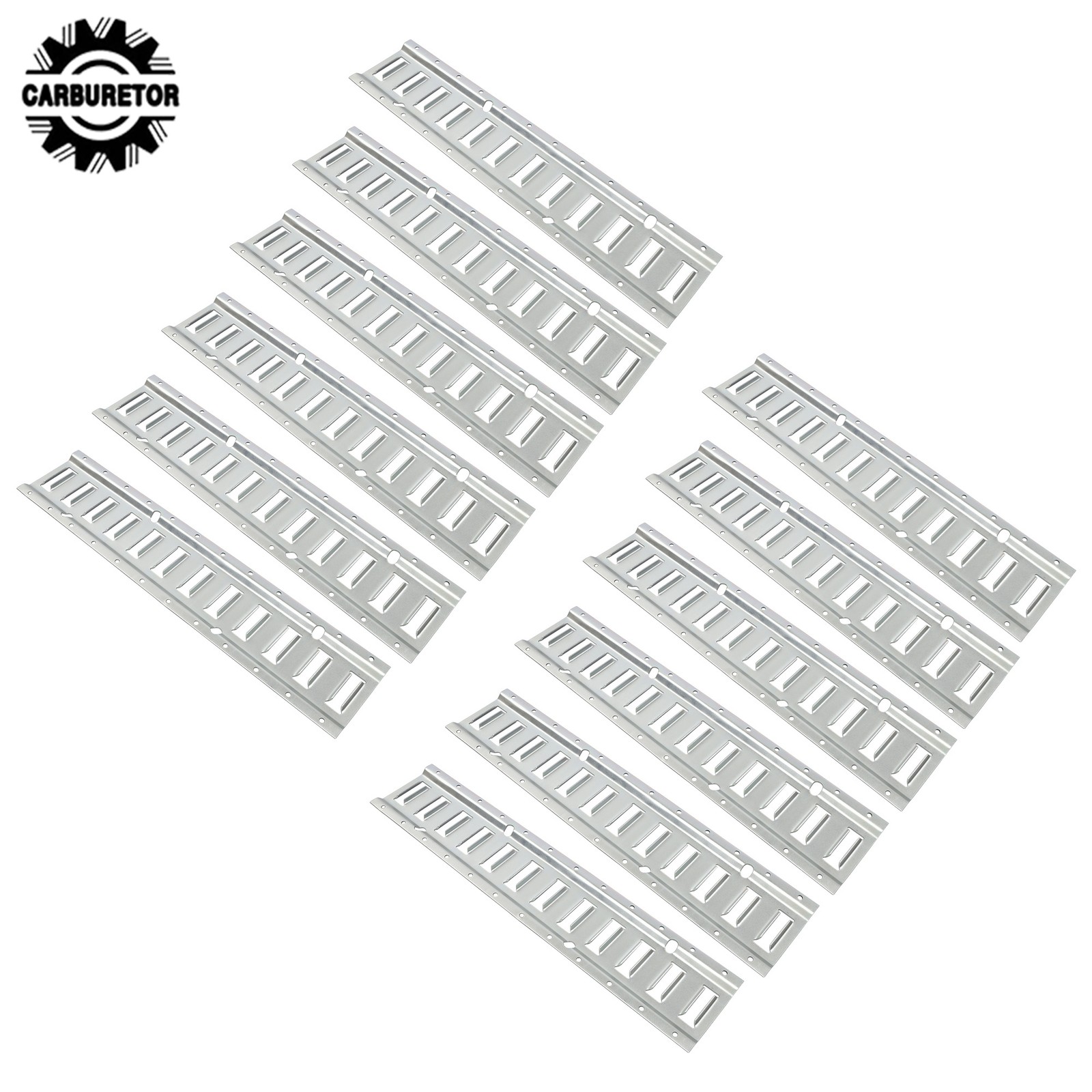 Silver 12 Pack 2 Foot E Track Rails, Zinc Plated Fit For Cargo Trailer Tie Down