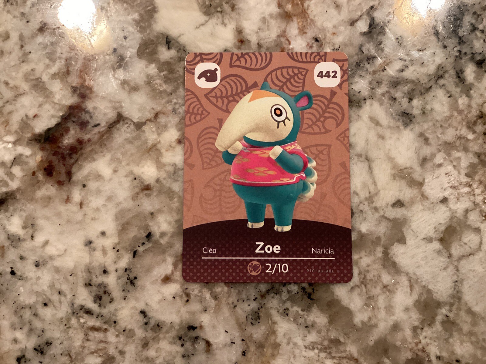 442 ZOE Animal Crossing Amiibo Authentic Nintendo Mint Card From Series 5