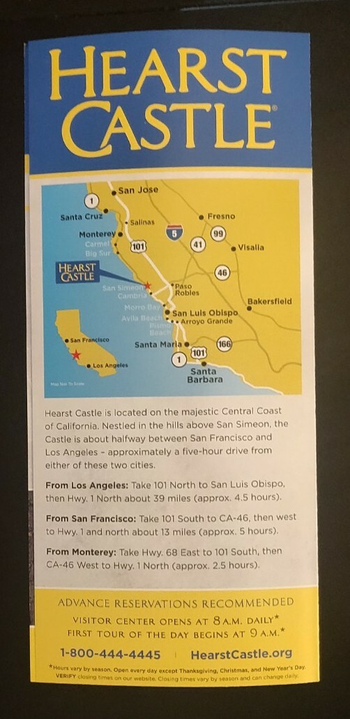 HEARST CASTLE VISITORS GUIDE, Informational Pamphlet