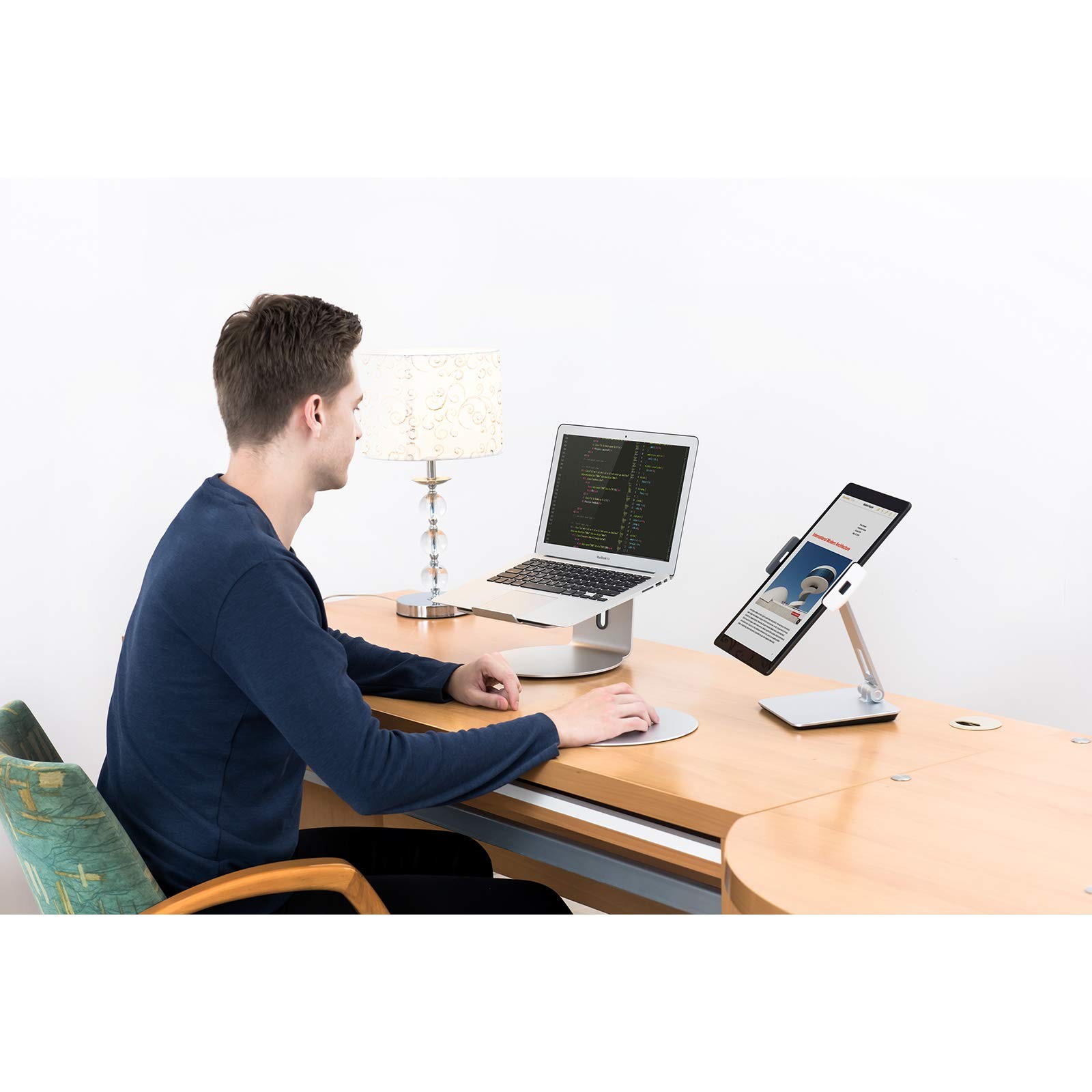 Tablet Stand Holder, Tightness Adjustable MultiAngle Foldable EyeLevel Alumin...