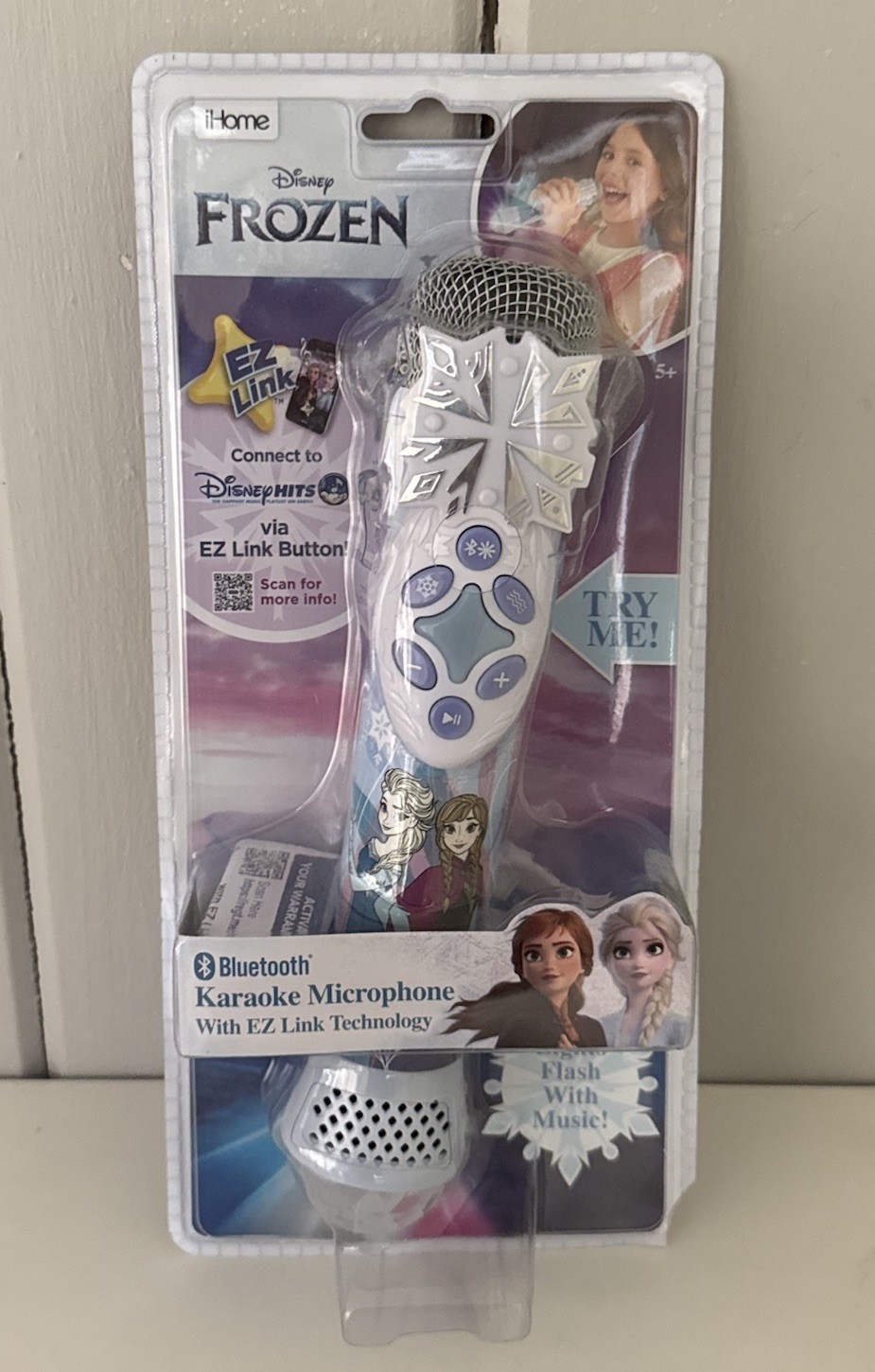 NIB iHome Disney Frozen Princess Karaoke Microphone Bluetooth Lights Music