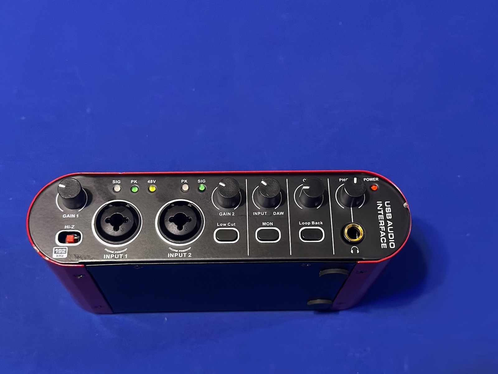 2x2 USB Audio Interface for PC w/ 48V Phantom Power, 24Bit/192kHz ~has Blemishes