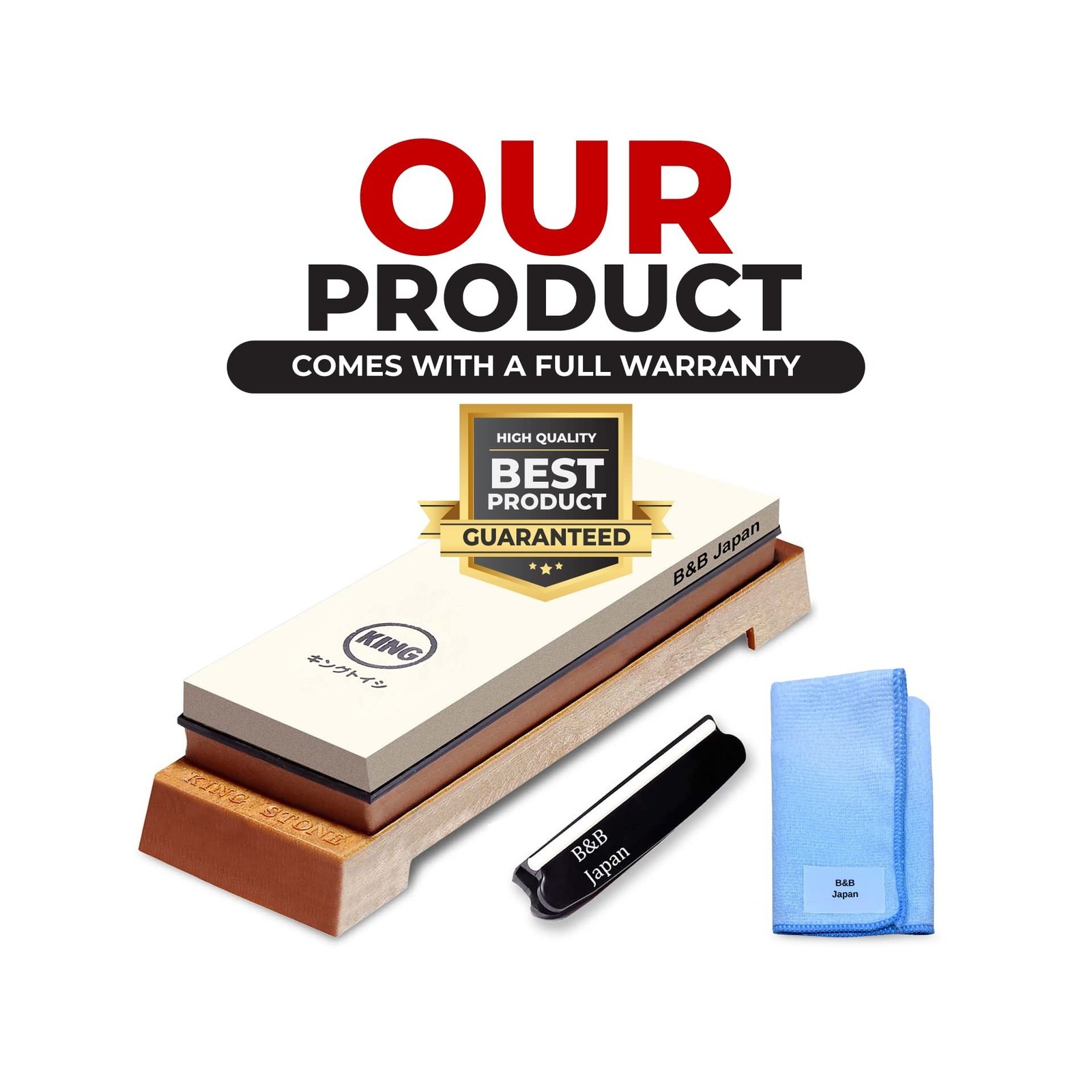 KING Whetstone Starter Set Include 1000/6000 Grit Combination Whetstone made ...
